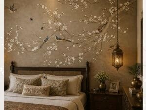 Elegant Blossom Birds Premium Wall Mural Wallpaper
