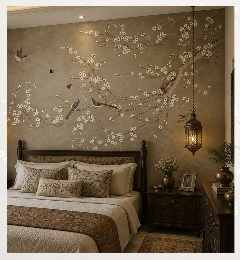 Elegant Blossom Birds Premium Wall Mural Wallpaper