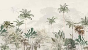 Tropical jungle palm leaf wallpaper