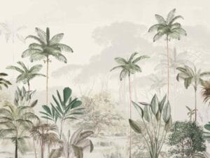 Tropical jungle palm leaf wallpaper