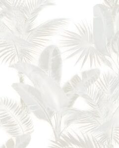 White tropical leaf wallpaper