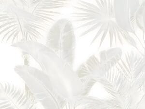 White tropical leaf wallpaper