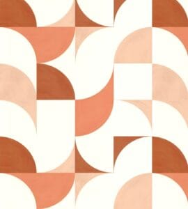 Orange and cream geometric abstract wallpaper pattern