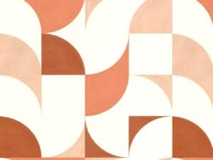 Orange and cream geometric abstract wallpaper pattern