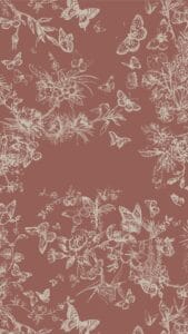 Vintage floral and butterfly wallpaper