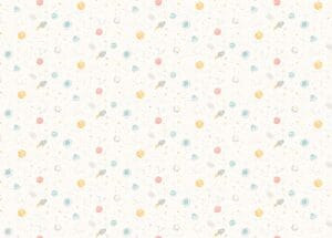Cute space-themed kids wallpaper