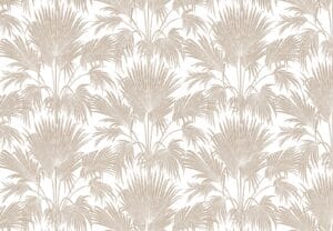 Beige tropical palm leaf wallpaper