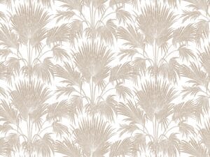 Beige tropical palm leaf wallpaper