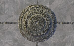 3D pebble circle geometric wall texture