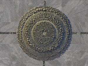 3D pebble circle geometric wall texture