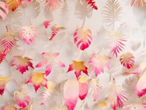 Colorful tropical leaves and floral watercolor wallpaper