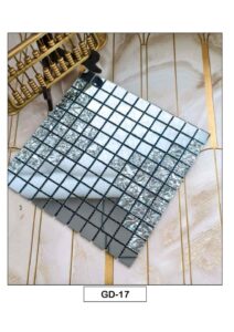 silver mirror mosaic tile with textured and reflective square pattern