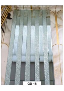 silver textured decorative wall panel with reflective vertical strips